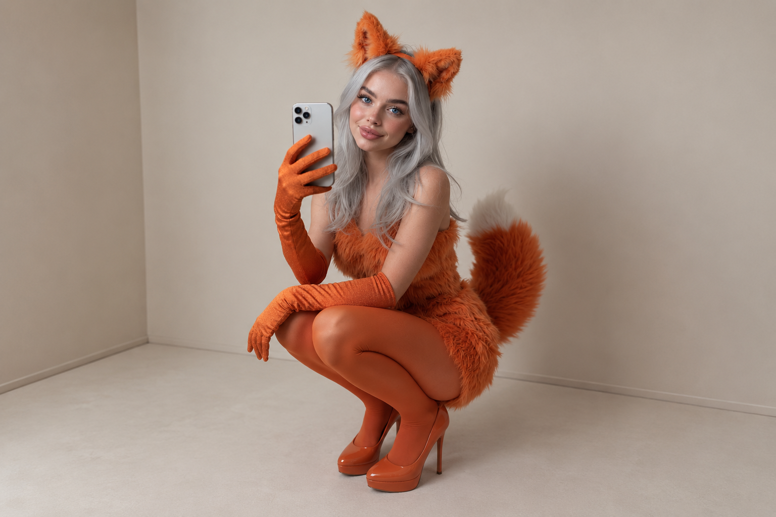 What do you think of my new suit? 🦊 This little tail has already found its way somewhere it probably shouldn’t… 😏🍑🔥